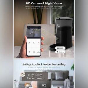 BNIB Penthouse Paws Smart Feeder 1080P Camera WiFi 6L Auto Cat Dog Feeder